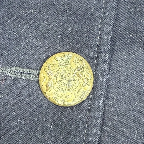 Ralph Lauren Polo Jeans Military Jacket Womens XS Black Brass Button Coat - Picture 8 of 16
